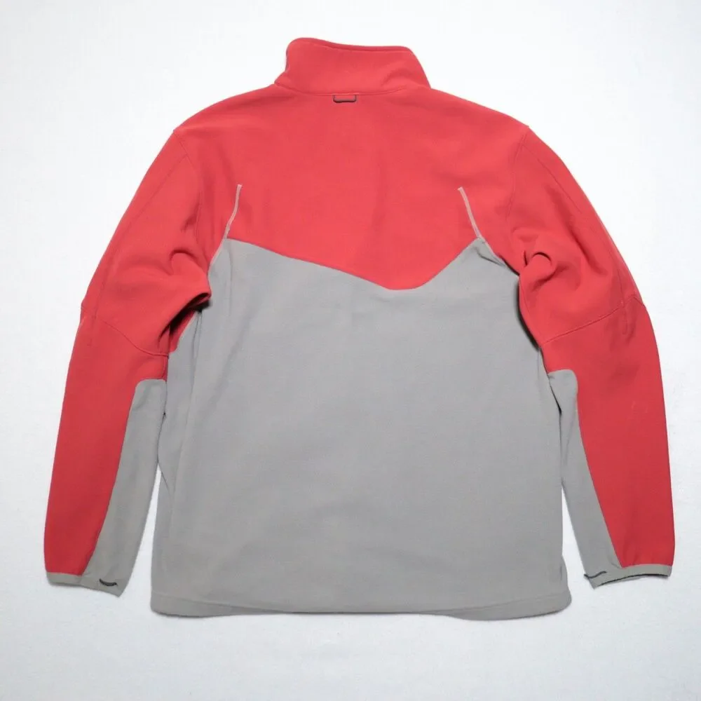 Vintage Nike Sweater Mens XL Red Gray Fleece Therma Fit Full Zip Jacket Y2K‎